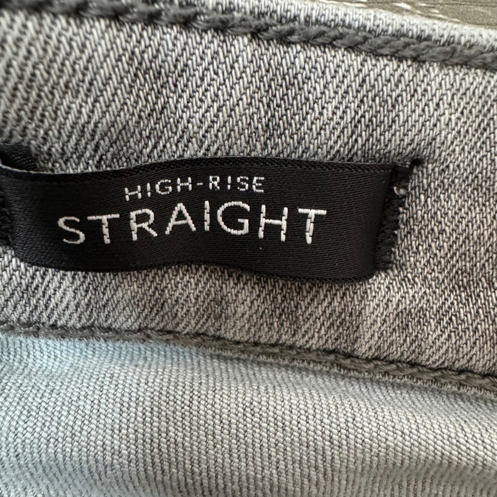 WHBM high rise straight gray denim silver metallic size 10 women - Picture 4 of 8